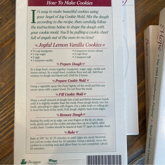 Longaberger Vintage 1993-1996 Full Set of Angel Cookie Molds Joy Peace Hope Love - Picture 9 of 10